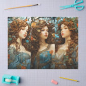 ヴィンテージアールヌーボーフローラ女神ボビクトリアンホ 薄葉紙 (クラフト)