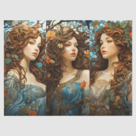 ヴィンテージアールヌーボーフローラ女神ボビクトリアンホ 薄葉紙