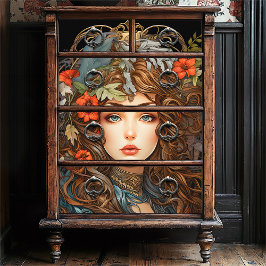 ヴィンテージアールヌーボーフローラ女神ボビクトリアンホ 薄葉紙