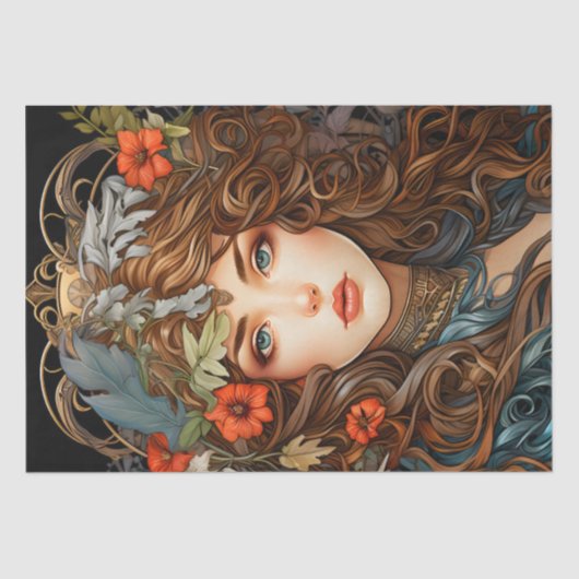 ヴィンテージアールヌーボーフローラ女神ボビクトリアンホ 薄葉紙 (正面)