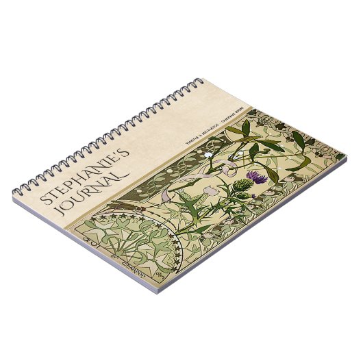 ヴィンテージアールヌーボーフローラ植物誌 ノートブック (左側)