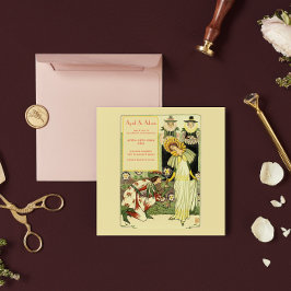 ヴィンテージアールヌーボーフローラ結婚式招待状