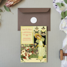 ヴィンテージアールヌーボーフローラ結婚式招待状 招待状