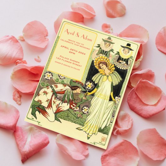 ヴィンテージアールヌーボーフローラ結婚式招待状 招待状