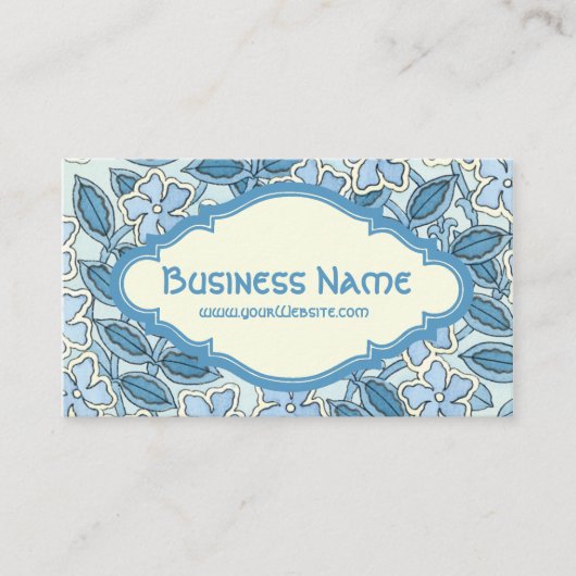 ヴィンテージアールヌーボーフローラ花 名刺 (正面)