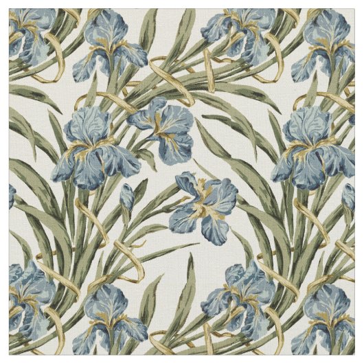 ヴィンテージアールヌーボーフローラ虹彩模様 ファブリック (クローズアップ)