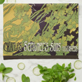 ヴィンテージアールヌーボーブック、キャプテンホルン・アドベンチャーズ キッチンタオル (折り畳み)