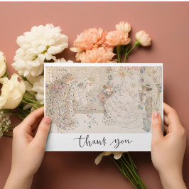 ヴィンテージアールヌーボーブライダルシャワーサンキューカード シーズンカード