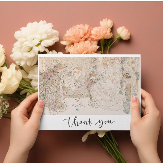 ヴィンテージアールヌーボーブライダルシャワーサンキューカード シーズンカード