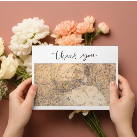 ヴィンテージアールヌーボーブライダルシャワーサンキューカード シーズンカード