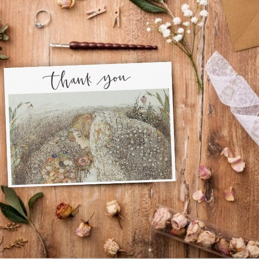 ヴィンテージアールヌーボーブライダルシャワーサンキュー シーズンカード