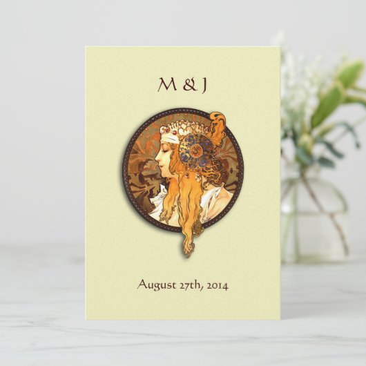 ヴィンテージアールヌーボーブライド結婚式招待状 招待状 (スタンド正面)