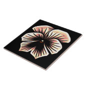 ヴィンテージアールヌーボーブラックパンジー花飾り タイル (側面)