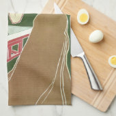 ヴィンテージアールヌーボーブラッスリーフレイキンコートビール キッチンタオル (四つ折り)