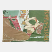 ヴィンテージアールヌーボーブラッスリーフレイキンコートビール キッチンタオル (横)