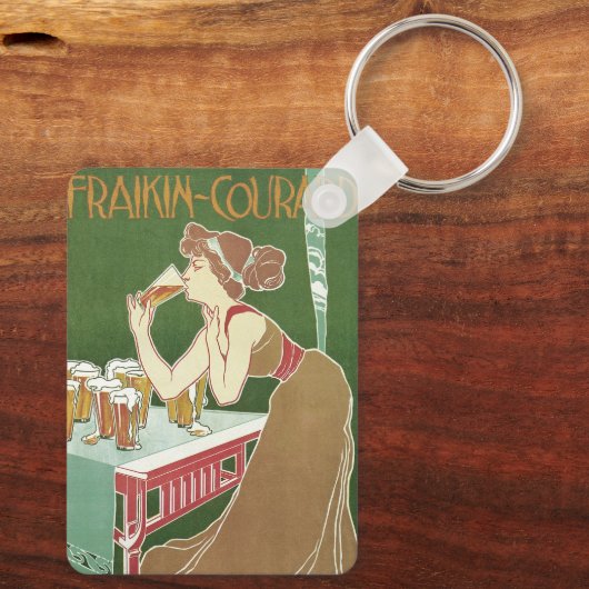 ヴィンテージアールヌーボーブラッスリーフレイキンコートビール キーホルダー (裏面)