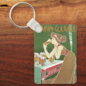 ヴィンテージアールヌーボーブラッスリーフレイキンコートビール キーホルダー (正面)