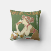 ヴィンテージアールヌーボーブラッスリーフレイキンコートビール クッション (正面)