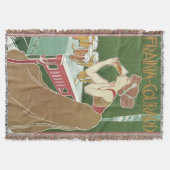 ヴィンテージアールヌーボーブラッスリーフレイキンコートビール スローブランケット (正面)