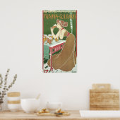 ヴィンテージアールヌーボーブラッスリーフレイキンコートビール ポスター (キッチン)