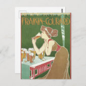 ヴィンテージアールヌーボーブラッスリーフレイキンコートビール ポストカード (正面/裏面)