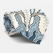 ヴィンテージアールヌーボーブルーガーデンアイリスフラワー ネクタイ (ロール)