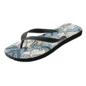 ヴィンテージアールヌーボーブルーガーデンアイリスフラワー ビーチサンダル (アングル)