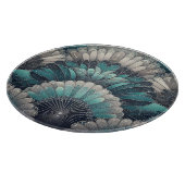 ヴィンテージアールヌーボーブルーシルバーファン カッティングボード (角)