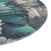 ヴィンテージアールヌーボーブルーシルバーファン カッティングボード (角)