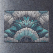 ヴィンテージアールヌーボーブルーシルバーファン 薄葉紙