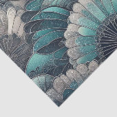 ヴィンテージアールヌーボーブルーシルバーファン 薄葉紙 (詳細)