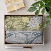 ヴィンテージアールヌーボーブルーフィッシュ、コカトゥーとレモン 薄葉紙 (ギフト)