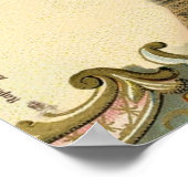 ヴィンテージアールヌーボーブルー旋回パリエッフェルタワー ポスター (角)