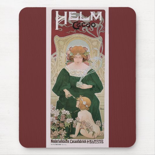 ヴィンテージアールヌーボーヘルムカカオバイプリバットリヴェモン マウスパッド (正面)