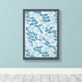 ヴィンテージアールヌーボーペリウィンクル花in庭 キャンバスプリント (インサイチュ (ウッドフロア))