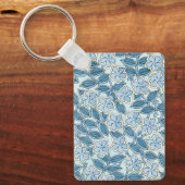 ヴィンテージアールヌーボーペリウィンクル花in庭 キーホルダー (正面)
