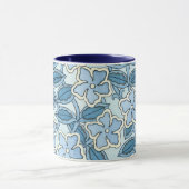 ヴィンテージアールヌーボーペリウィンクル花in庭 マグカップ (中央)