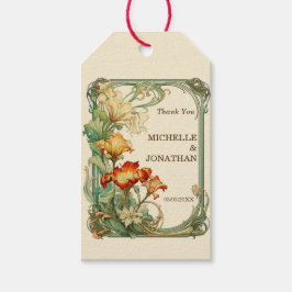 ヴィンテージアールヌーボーボタニカルミュシャサンキュー ギフトタグ