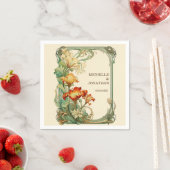 ヴィンテージアールヌーボーボタニカルミュシャサンキュー スタンダードカクテルナプキン (インサイチュ)