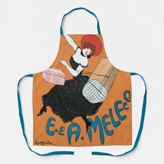 ヴィンテージアールヌーボーマガジニイタリアニバイカピエロ エプロン (正面)