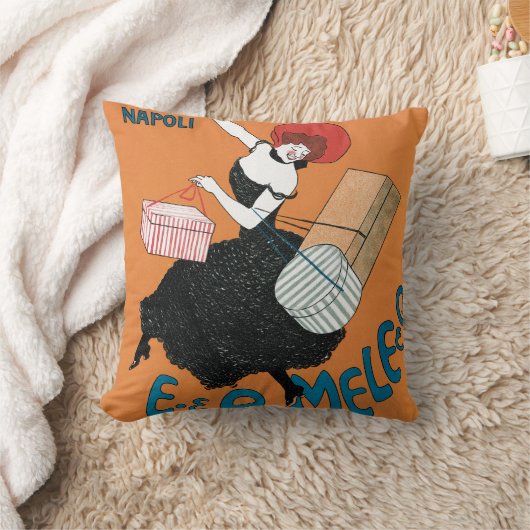 ヴィンテージアールヌーボーマガジニイタリアニバイカピエロ クッション (ブランケット)