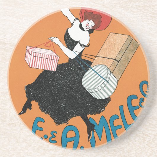 ヴィンテージアールヌーボーマガジニイタリアニバイカピエロ コースター (正面)