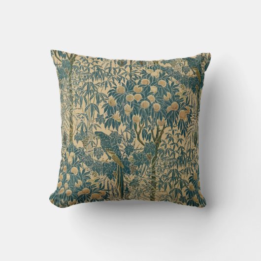 ヴィンテージアールヌーボーマコーパターンバイウォルタークレーン クッション (正面)