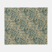 ヴィンテージアールヌーボーマコーパターンバイウォルタークレーン フリースブランケット (正面(横))