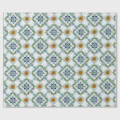 ヴィンテージアールヌーボーマジョリカタイル ラッピングペーパー (フラット)