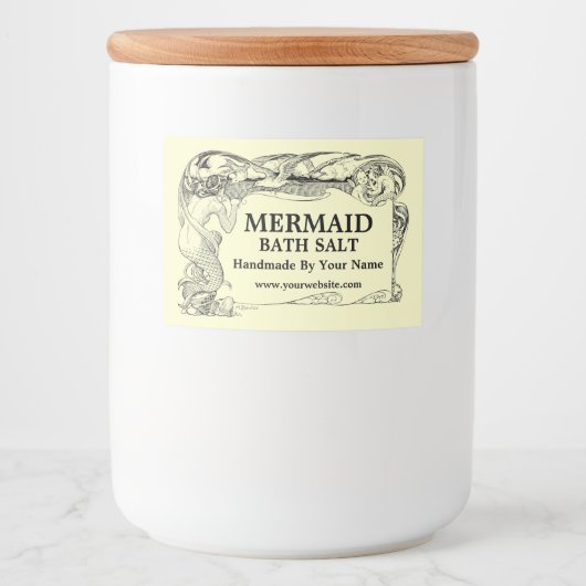 ヴィンテージアールヌーボーマーメイドテンプレート フードラベル (正面)