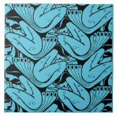 ヴィンテージアールヌーボーマーメイドパターンby K. Moser タイル (正面)