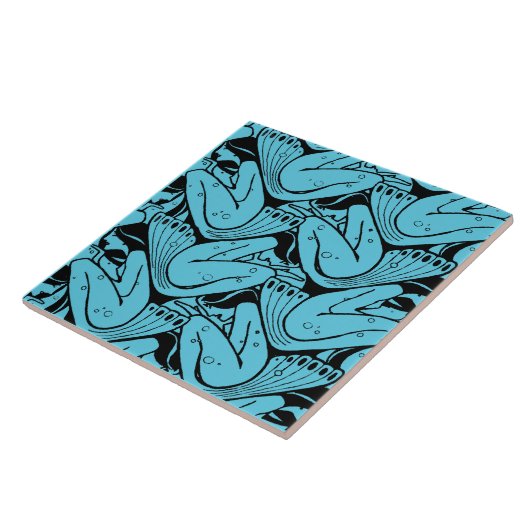 ヴィンテージアールヌーボーマーメイドパターンby K. Moser タイル (側面)