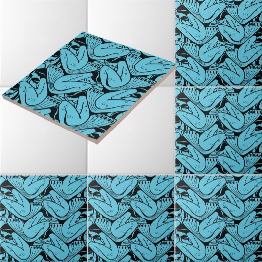 ヴィンテージアールヌーボーマーメイドパターンby K. Moser タイル