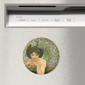 ヴィンテージアールヌーボーミュシャエメラルドテンプレスグリーン マグネット (インサイチュ (食洗機))